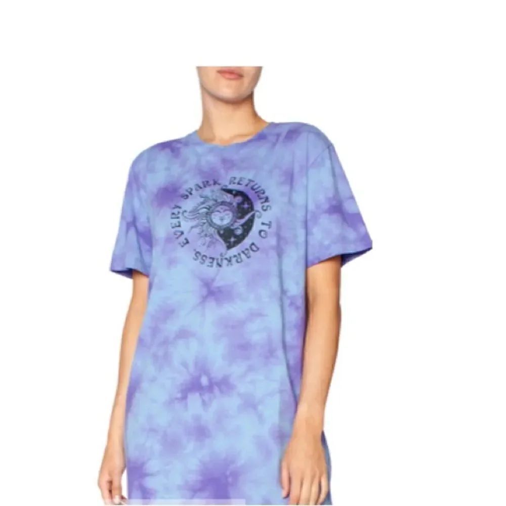ZGY Denim Tee Dress Spark In Purple Tie Dye NWT